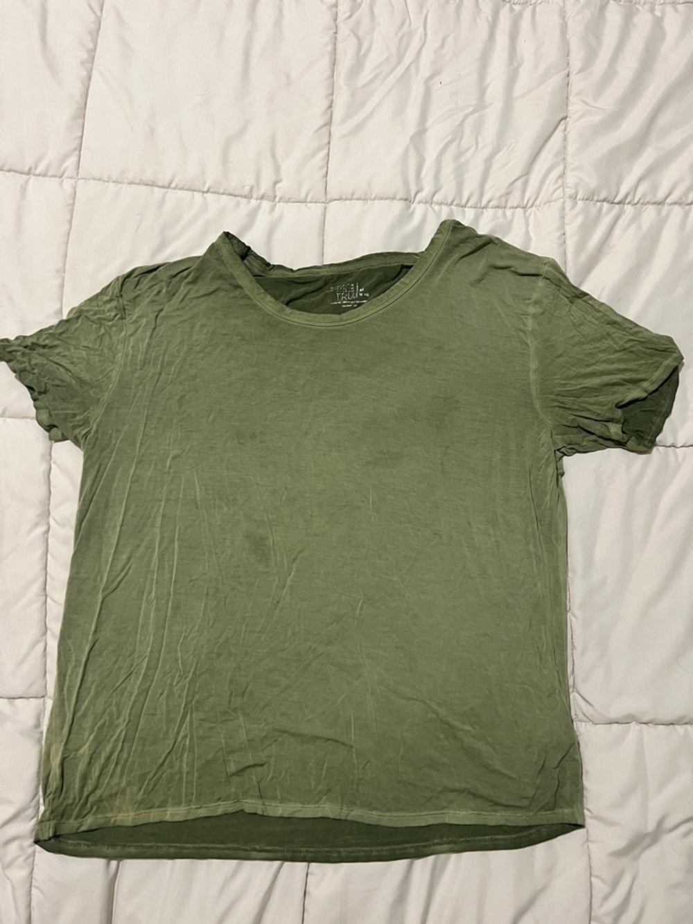 Time and Tru Olive Green Short Sleeve Crewneck Tee - Women